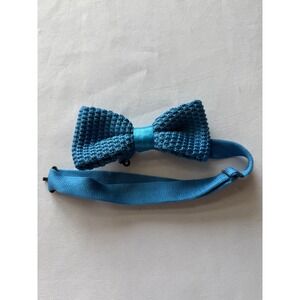 Jacob Alexander Knit Bow Tie Teal‎ Blue Adjustable Handmade Microfiber
